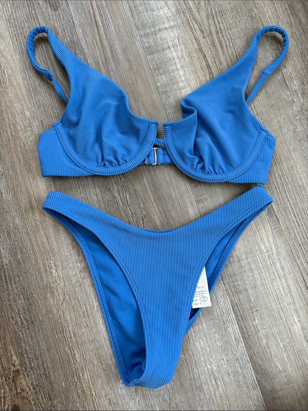 Abercrombie Ribbed Blue Two-Piece Bikini Set